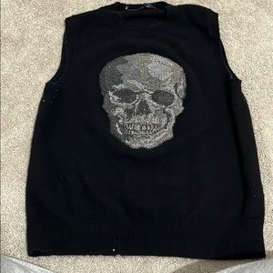 Skull Cashmere tank sweater